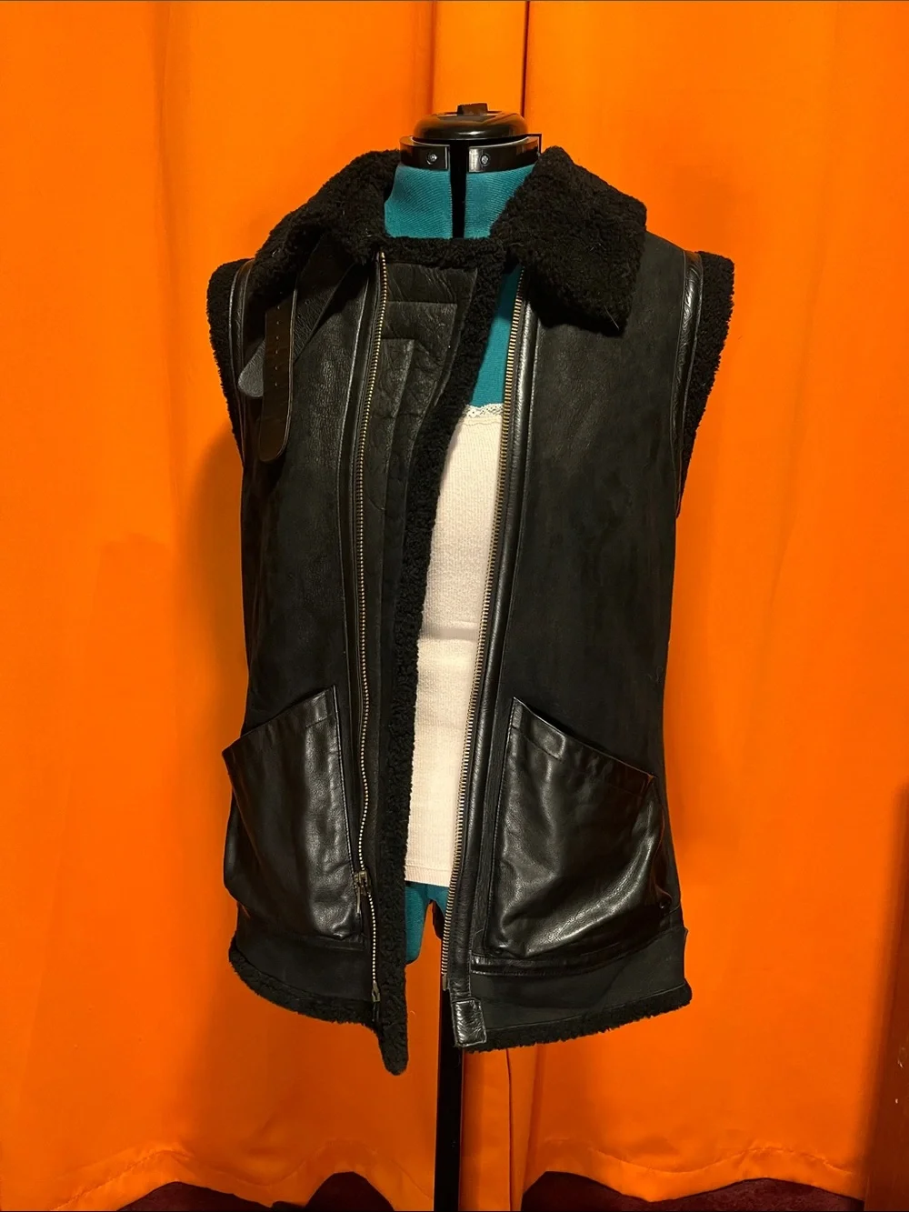 Polo Ralph Lauren lamb sterling leather vest size M